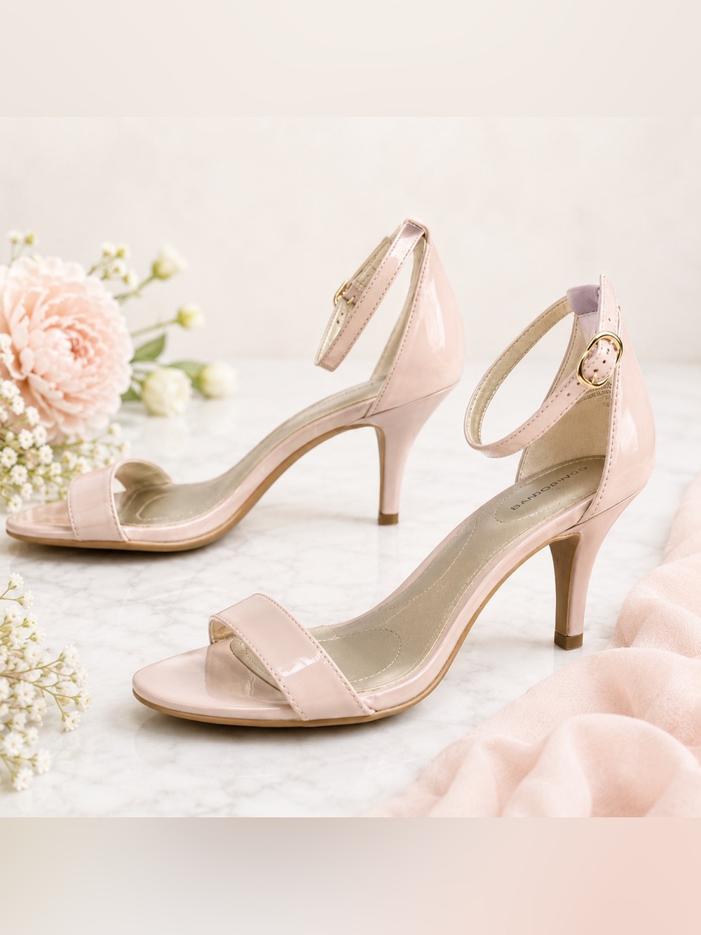 Bandolino Blush Pink Ankle Strap Heels Size 6.5